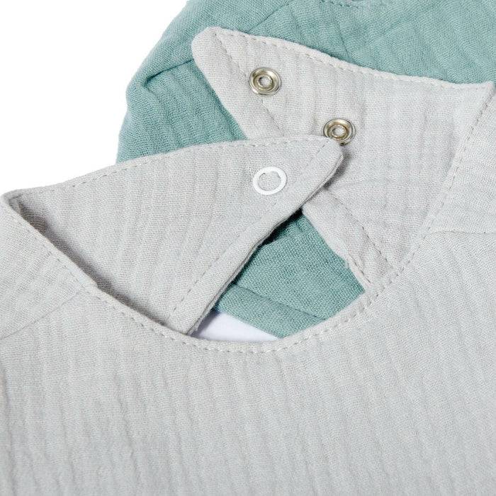 Nordic Coast Company Musselin Lätzchen-Set Grau & Mint Nur noch ein Tag übrig