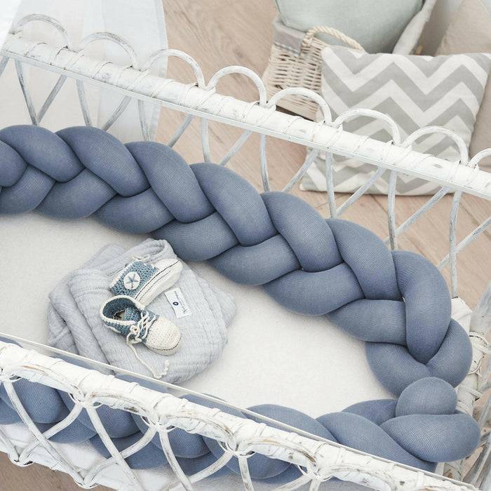 Nordic Coast Company Bettschlange geflochten Blau Strick schmal Clearance-Verkauf