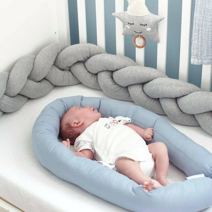 Nordic Coast Company Bettschlange geflochten Grau Jersey 180cm VIP-Rabatte
