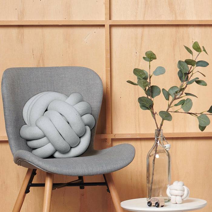 Nordic Coast Company Knotenkissen Strick Hellgrau Flash Sale