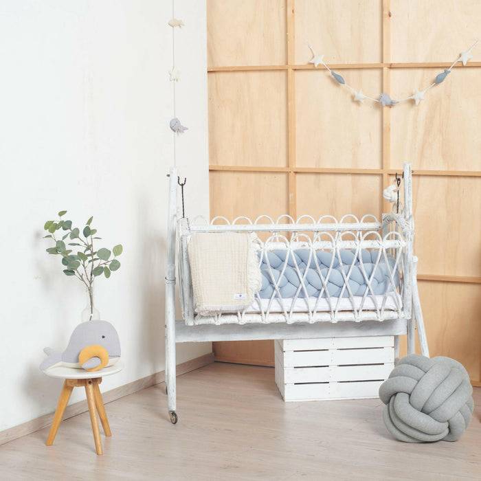 Nordic Coast Company Knotenkissen Strick Hellgrau Flash Sale