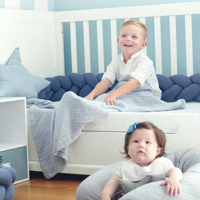 Nordic Coast Company Bettschlange geflochten Blau Jersey Begrenztes Angebot