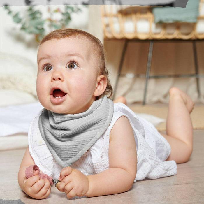 Nordic Coast Company Musselin Lätzchen-Set Grau & Mint Letzte 3 Tage