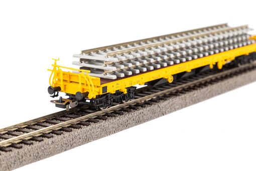 Piko Flachwagen Rs Bauzug VI beladen mit Betonschwellenstapel Artikelnummer: 24501 Jubiläumsangebot