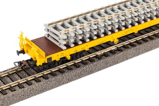 Piko Flachwagen Rs Bauzug VI beladen mit Betonschwellenstapel Artikelnummer: 24501 Jubiläumsangebot