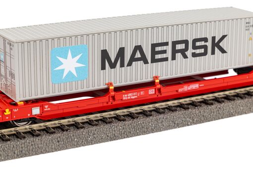 Piko Taschenwagen T3000e mit 1 PNO Trailer und 1 40' Container Maersk Artikelnummer: 24619 Osterangebot