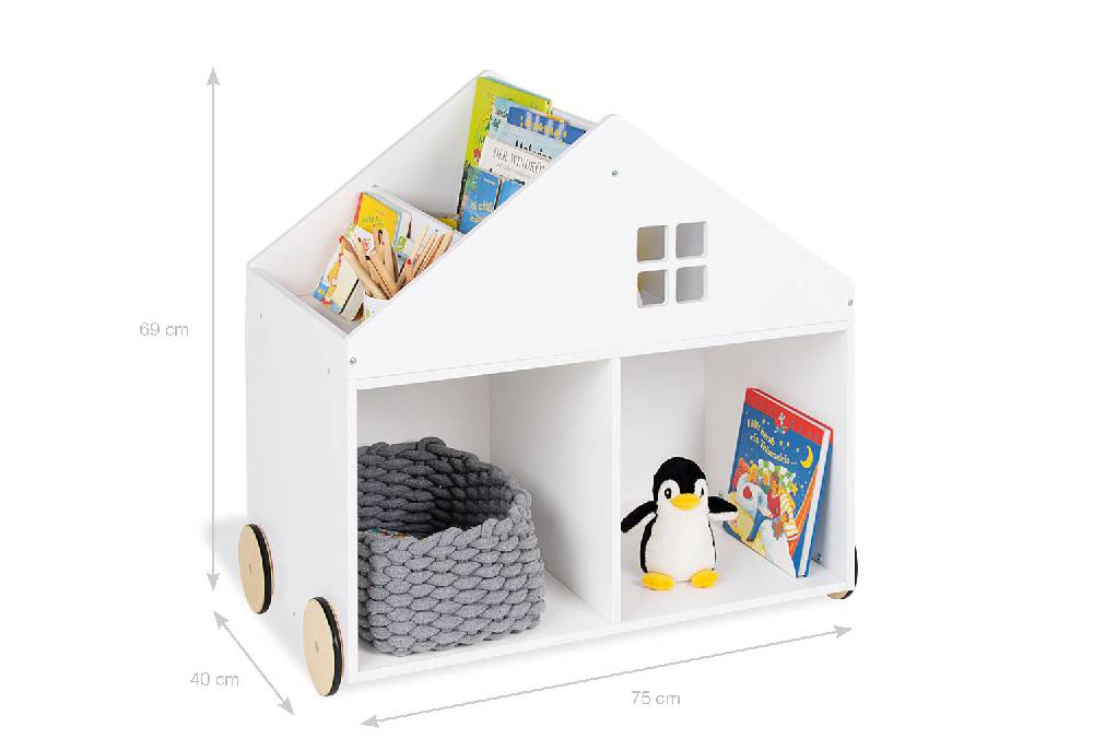 Pinolino Kinderbücherregal mit Rollen 'Hus', weiß Bis zu 55% Rabatt