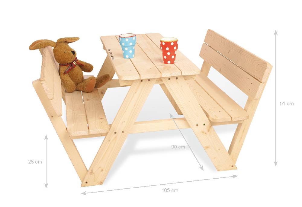 Pinolino Kindersitzgarnitur 'Nicki für 4 mit Lehne', natur Kauf eins, bekomm eins gratis
