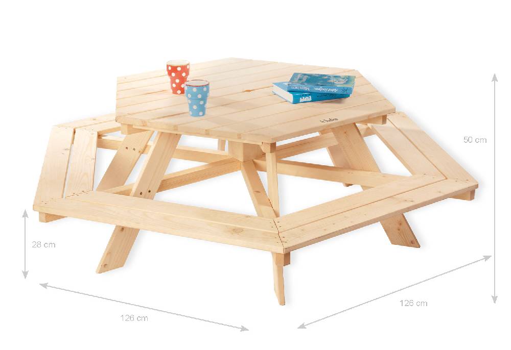 Pinolino Kindersitzgarnitur 'Nicki 6-Eck', natur Super Sparpreis