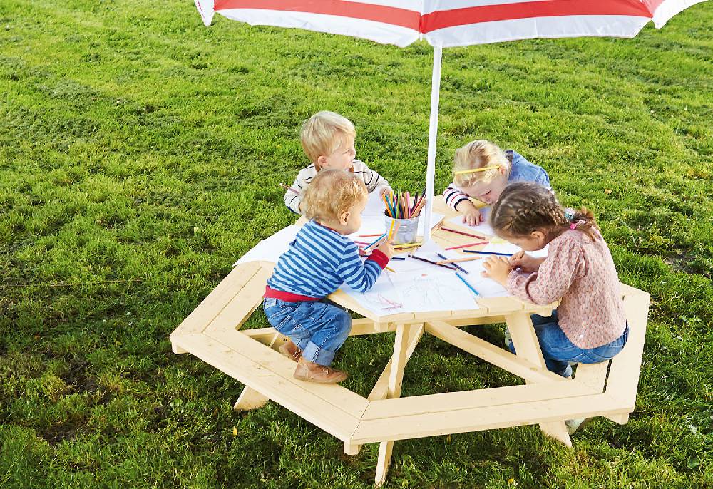 Pinolino Kindersitzgarnitur 'Nicki 6-Eck', natur Super Sparpreis