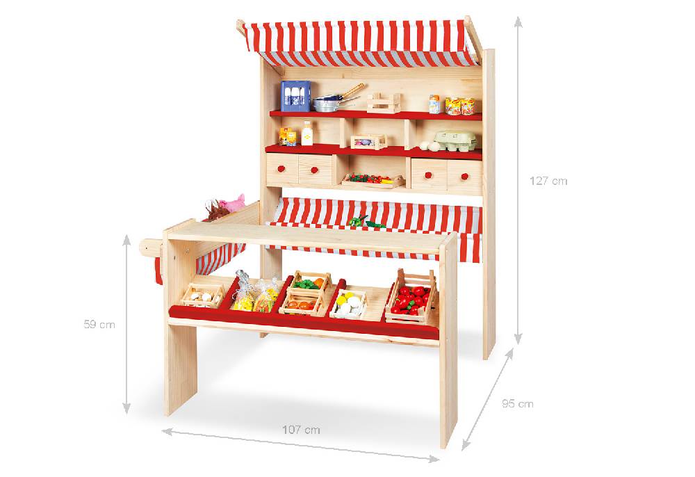 Pinolino Marktstand 'Lucy', rot Super Sparpreis
