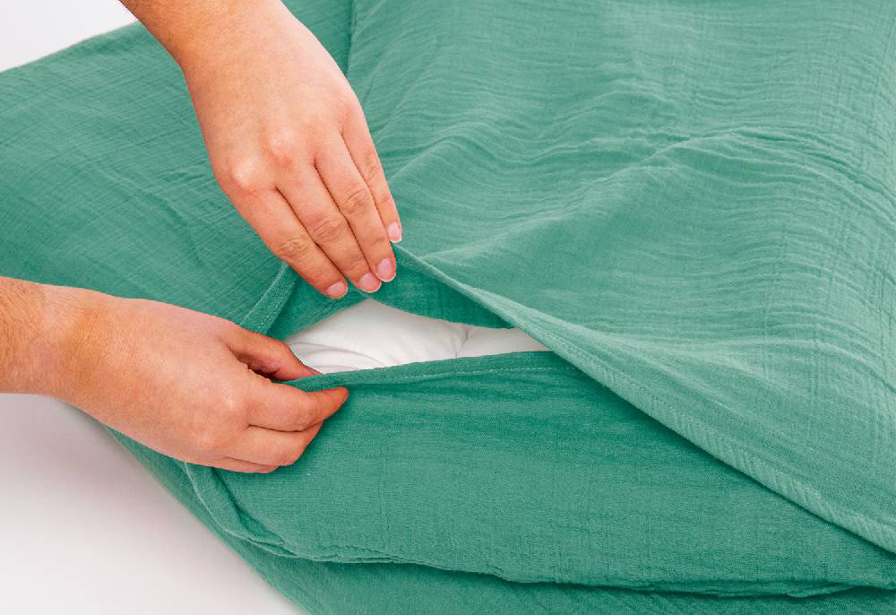 Pinolino Musselin-Bettwäsche für Kinderbetten, grün, 2-tlg. - Auslaufartikel Hotsell