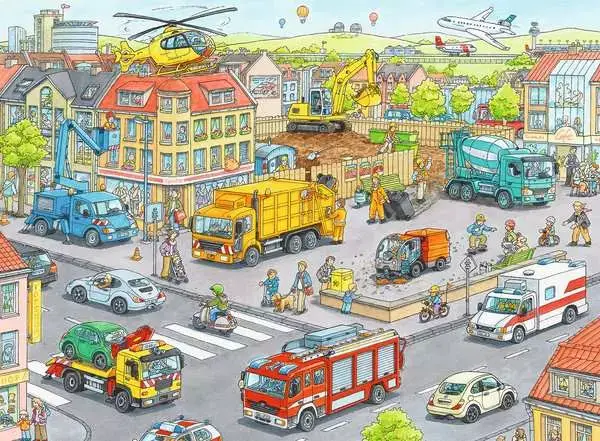 Ravensberger Matratzen Kinderpuzzle ab 6 Jahren - Fahrzeuge in der Stadt - 100 Teile Bis zu 50% Rabatt