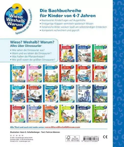 Ravensberger Matratzen Ravensburger Wieso? Weshalb? Warum?, Band 12: Alles über Dinosaurier Fabrikladen