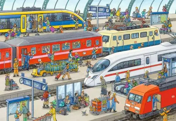 Ravensberger Matratzen Kinderpuzzle ab 4 Jahren - Trubel am Bahnhof - 24 Teile im Angebot