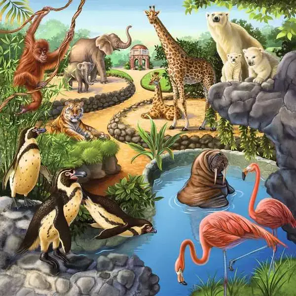 Ravensberger Matratzen Kinderpuzzle ab 5 Jahren - Wald-/Zoo-/Haustiere - 49 Teile Kostenlose Rückgabe