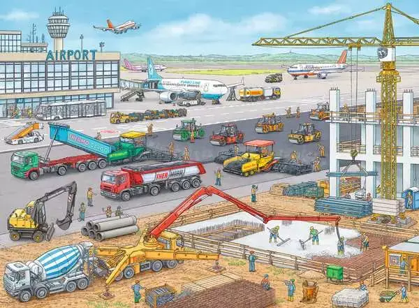 Ravensberger Matratzen Kinderpuzzle ab 6 Jahren - Baustelle am Flughafen - 100 Teile Black Friday Preise