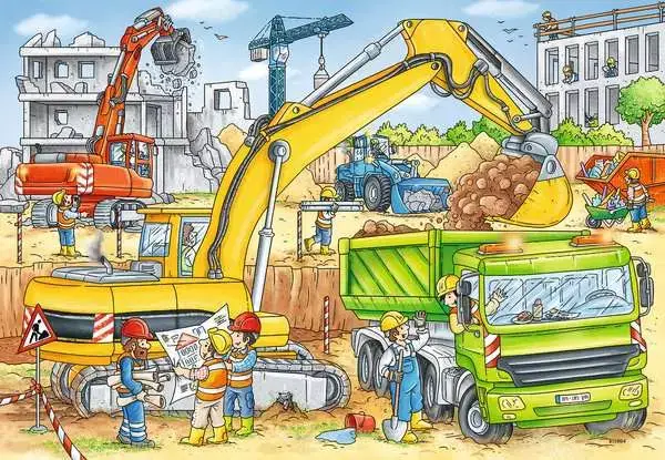 Ravensberger Matratzen Kinderpuzzle ab 4 Jahren - Viel zu tun auf der Baustelle - 24 Teile Auslauf