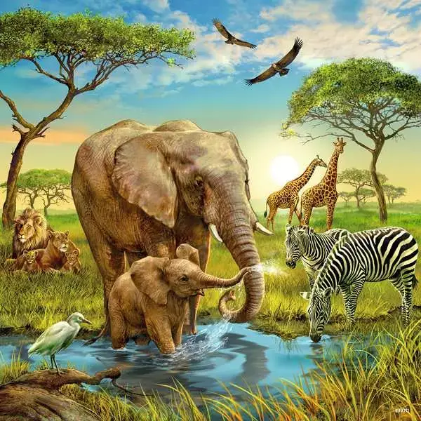 Ravensberger Matratzen Kinderpuzzle ab 5 Jahren - Tiere der Erde - 49 Teile im Angebot