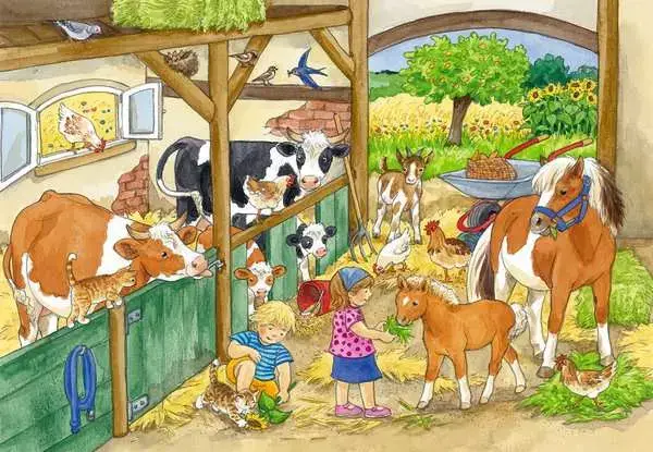 Ravensberger Matratzen Kinderpuzzle ab 4 Jahren - Fröhliches Landleben - 24 Teile Großer Ausverkauf