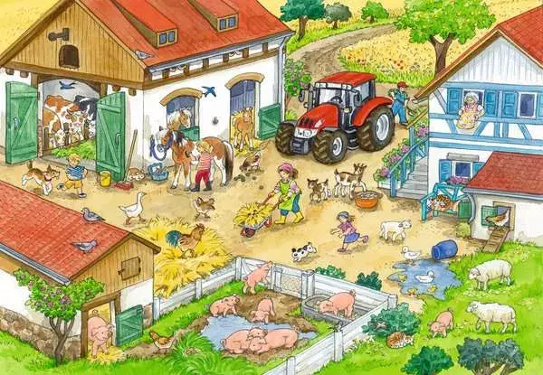 Ravensberger Matratzen Kinderpuzzle ab 4 Jahren - Fröhliches Landleben - 24 Teile Großer Ausverkauf
