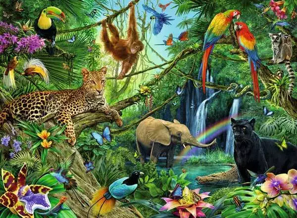 Ravensberger Matratzen Kinderpuzzle ab 8 Jahren - Tiere im Dschungel - 200 Teile Riesige Ersparnisse