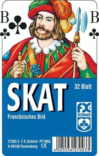 Ravensberger Matratzen Klassisches Skatspiel, Französisches Bild, 32 Karten in Klarsicht-Box - Kartenspiel ab 8 Jahren Super Rabatt
