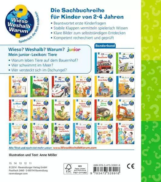 Ravensberger Matratzen Ravensburger Wieso? Weshalb? Warum? Mein junior-Lexikon: Tiere Günstig kaufen