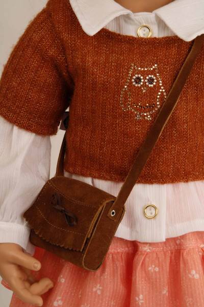 Schildkröt Manufaktur Puppe Anna-Maria 70 cm stehend von Brigitte Paetsch braune Haare, Kleidung rose/rot/weiss Fabrikpreis