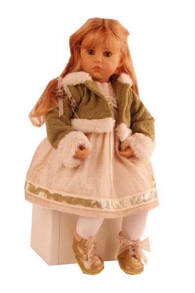 Schildkröt Manufaktur Kleidung zu Puppe Elena/Carolina Sauer Gr. 53 winterlich gold/grün Black Friday
