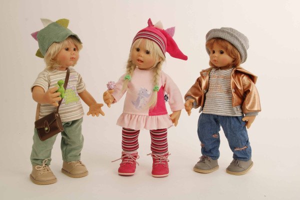 Schildkröt Manufaktur Puppe Müller-Wichtel Willy 30 cm blonde Haare, Kleidung Dino Begrenzte Freigabe