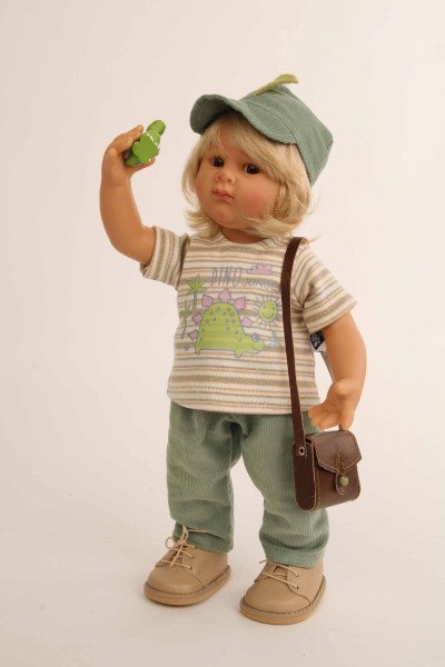 Schildkröt Manufaktur Puppe Müller-Wichtel Willy 30 cm blonde Haare, Kleidung Dino Begrenzte Freigabe