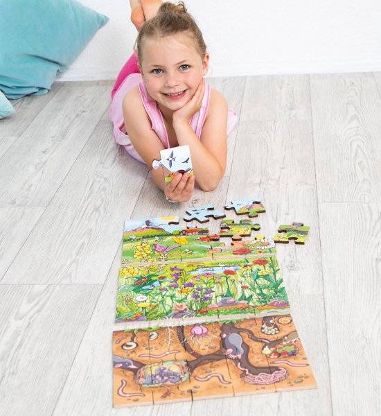 Schildkröt Manufaktur Boden-Puzzle "Entdecke die Blumenwiese" by Beleduc Outlet