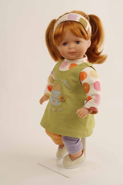 Schildkröt Manufaktur Puppe Strampelchen 37 rote Haare, braune Malaugen, Kledung Smiley Top Angebot