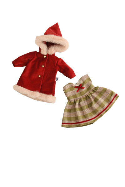 Schildkröt Manufaktur Kleidung zu Stehpuppe 34 Kleidung winterlich rot/grün Letzte 3 Tage