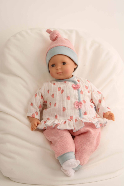 Schildkröt Manufaktur Puppe Schlenkerle 37 cm mit Malhaar und braunen Malaugen, Kleidung Erdbeere Discount Store für neue Produkte