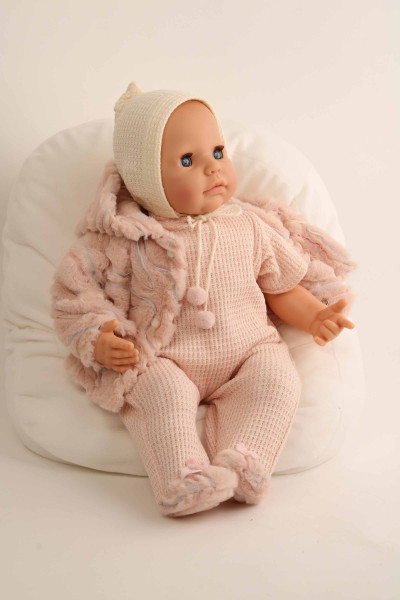 Schildkröt Manufaktur Baby Julchen 52 cm Malhaar, blaue Schlafaugen, Kleidung winterlich Kostenloser Versand