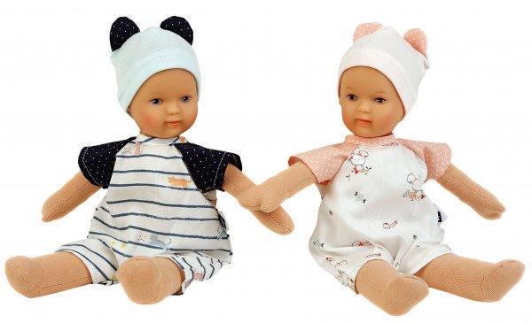 Schildkröt Manufaktur Overall mit Mütze zu Puppe Schmuserle 30 cm in blau/weiss Flash Sale