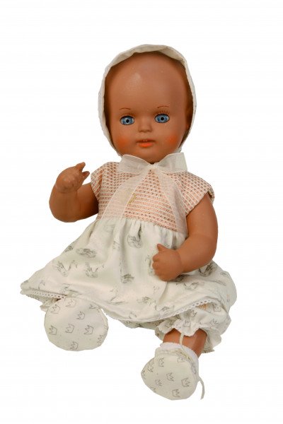 Schildkröt Manufaktur Schwanenkleid zu Baby Strampelchen 31+35+40+45 cm weiss/altgold Räumungsverkauf