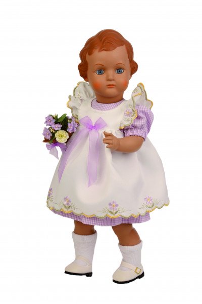 Schildkröt Manufaktur Kleidung zu Stehpuppe 41 cm Sommerkleid weiss/lila Letzte 3 Tage