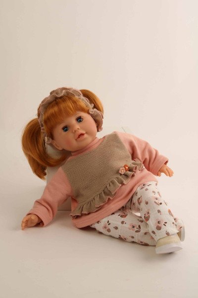 Schildkröt Manufaktur Puppe Susi 45 cm rote Haare, blaue Schlafaugen, Kleidung rose/braun Bis zu 65% Rabatt