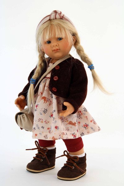 Schildkröt Manufaktur Puppe Müller-Wichtel Maja 30 cm blonde Haare, Kleidung rose/braun Blitzverkäufe