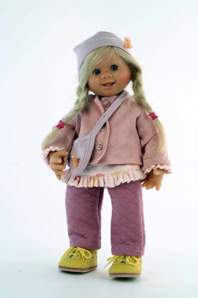 Schildkröt Manufaktur Puppe Müller-Wichtel Fiona 30 cm blonde Haare, Kleidung rose Kostenloser Versand