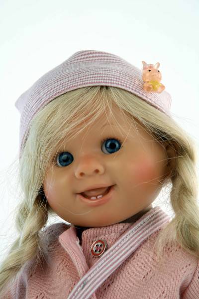 Schildkröt Manufaktur Puppe Müller-Wichtel Fiona 30 cm blonde Haare, Kleidung rose Kostenloser Versand