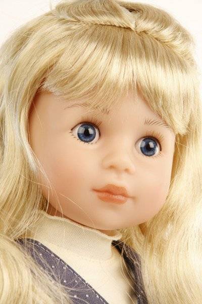 Schildkröt Manufaktur Stehpuppe Yella 46 cm blonde Haare, Kleidung weiss/blau Online Shopping