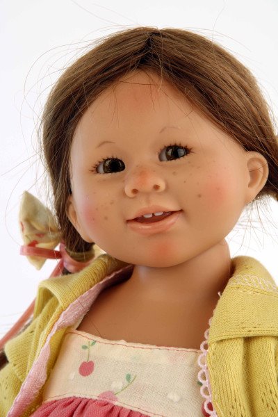Schildkröt Manufaktur Puppe Müller-Wichtel Rosi 30 cm braune Haare, Sommerkleid pink/gelb Neueste Mode