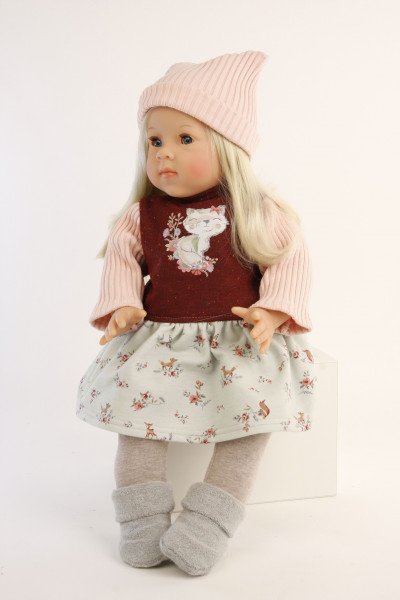 Schildkröt Manufaktur Puppe Elli 52 cm blonde Haare, blaue Schlafaugen, Kleidung winterlich 2025