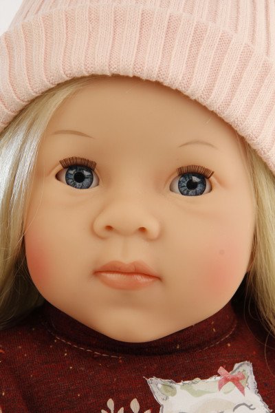 Schildkröt Manufaktur Puppe Elli 52 cm blonde Haare, blaue Schlafaugen, Kleidung winterlich 2025
