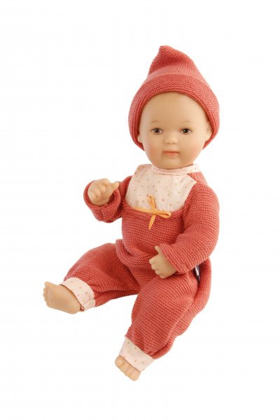 Schildkröt Manufaktur Kleidung zu Puppe Mein 1. Baby 28 cm Strickoverall rot Auslauf