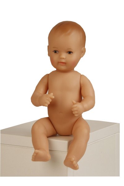 Schildkröt Manufaktur Puppe Mein 1. Baby 28 cm mit Malhaar und brauenen Malaugen, Wichtelkleidung blrose Fabrik Onlineshop